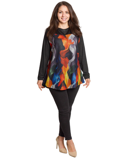 Άνετη τουνίκ με πολύχρωμο φλοράλ μοτίβο