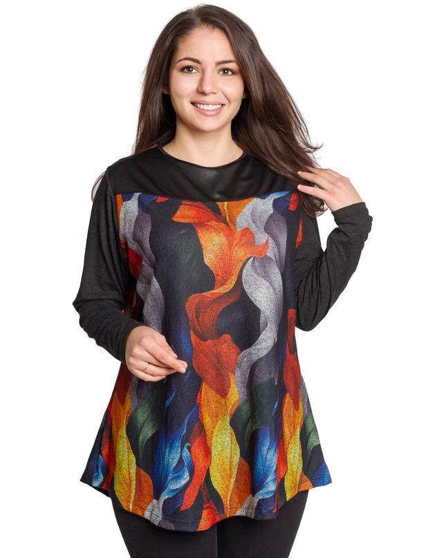 Άνετη τουνίκ με πολύχρωμο φλοράλ μοτίβο