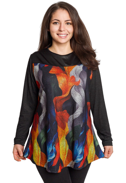 Άνετη τουνίκ με πολύχρωμο φλοράλ μοτίβο