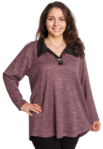 Γυναικεία τουνίκ σε ροζ απόχρωση για μεγάλα μεγέθη