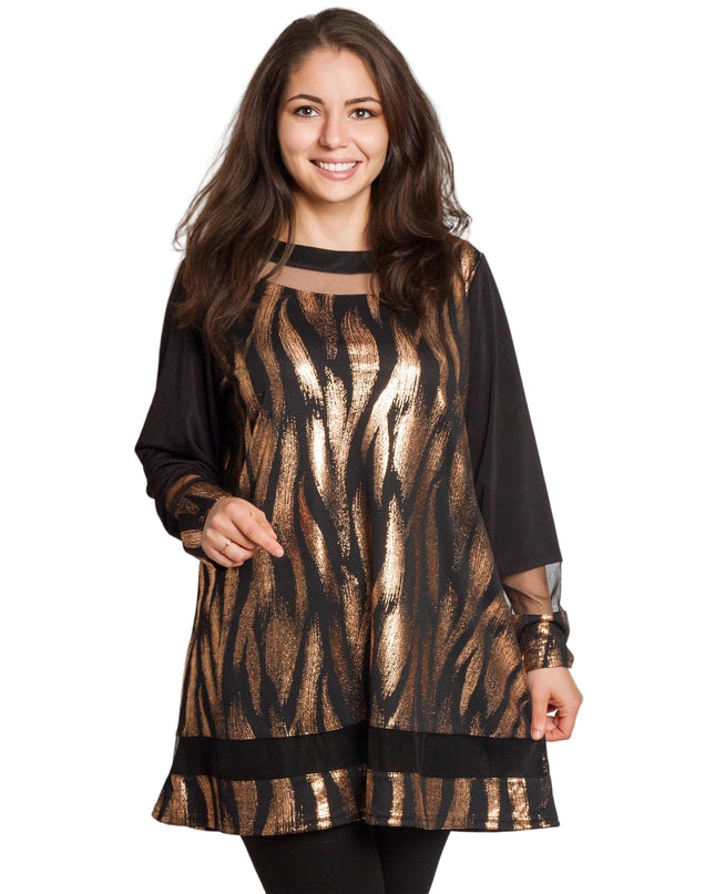 Γιορτινή μαύρη τουνίκ με λαμπερή και άνετη γραμμή