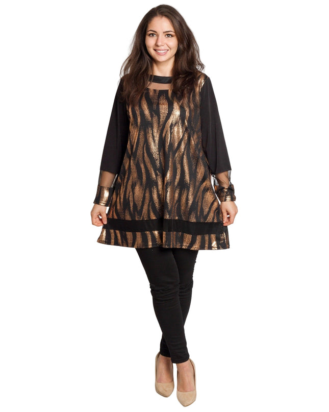 Γιορτινή μαύρη τουνίκ με λαμπερή και άνετη γραμμή