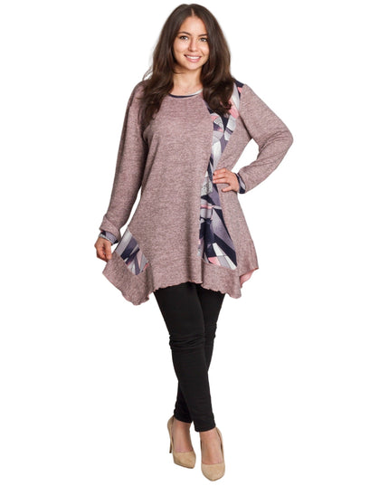 Αέρινη τουνίκ σε ροζ πούδρα για μεγάλα μεγέθη