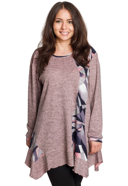 Αέρινη τουνίκ σε ροζ πούδρα για μεγάλα μεγέθη