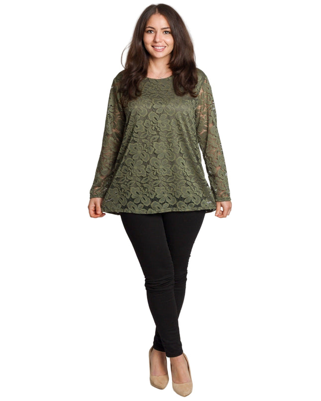 Επίσημη  πράσινη μπλούζα με δαντέλα