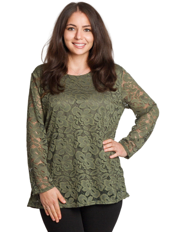 Επίσημη  πράσινη μπλούζα με δαντέλα