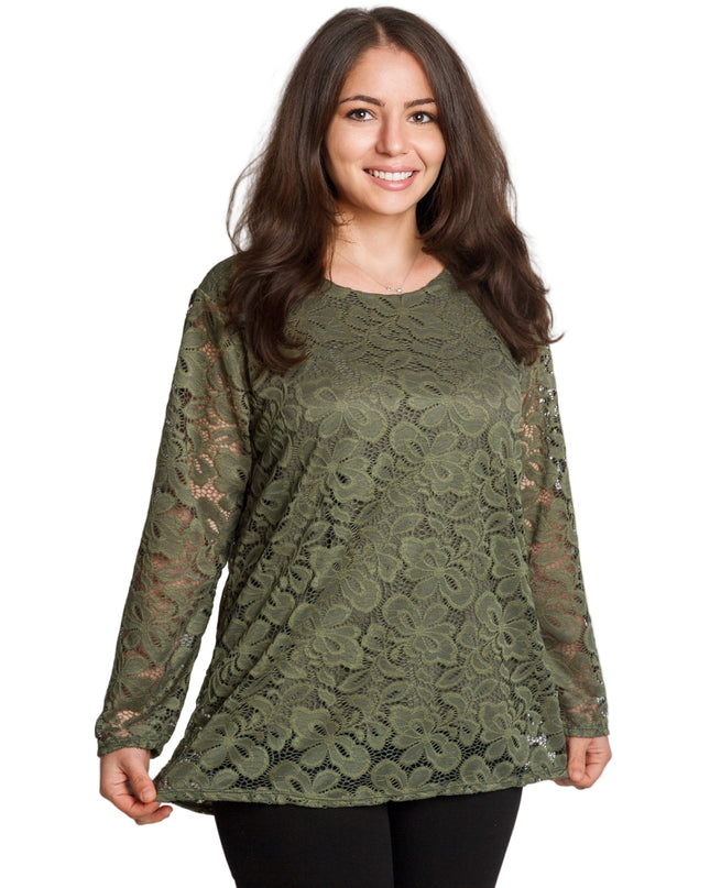 Επίσημη  πράσινη μπλούζα με δαντέλα