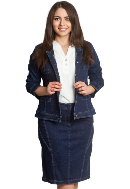 Κομψό Τζιν Σακάκι -Μπλε - Βαμβάκι Ελαστάν - Επίσημο - Άνοιξη-Καλοκαίρι