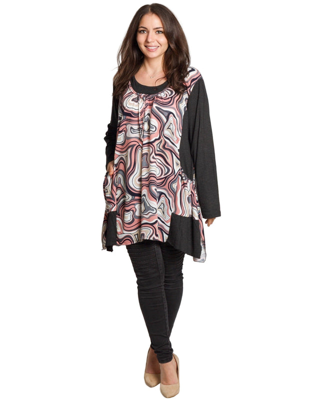 Τουνίκ με τσέπες και φαρδιά γραμμή