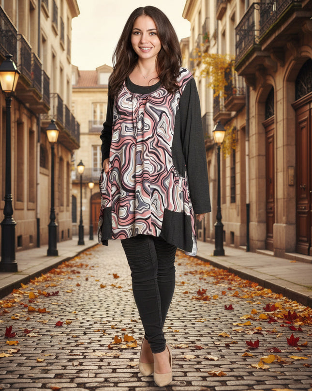 Τουνίκ με τσέπες και φαρδιά γραμμή