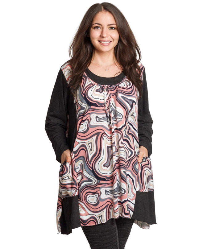 Τουνίκ με τσέπες και φαρδιά γραμμή