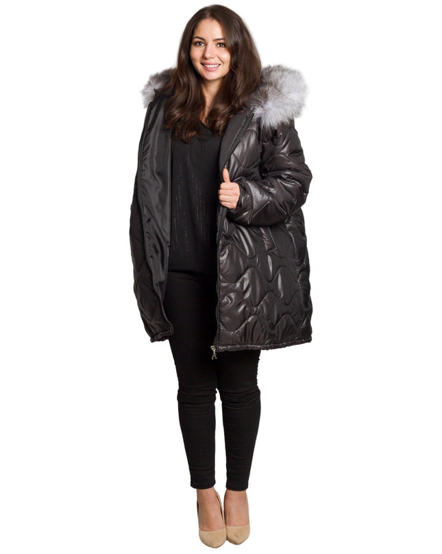 Χειμερινό μπουφάν με κουκούλα και κλος γραμμή