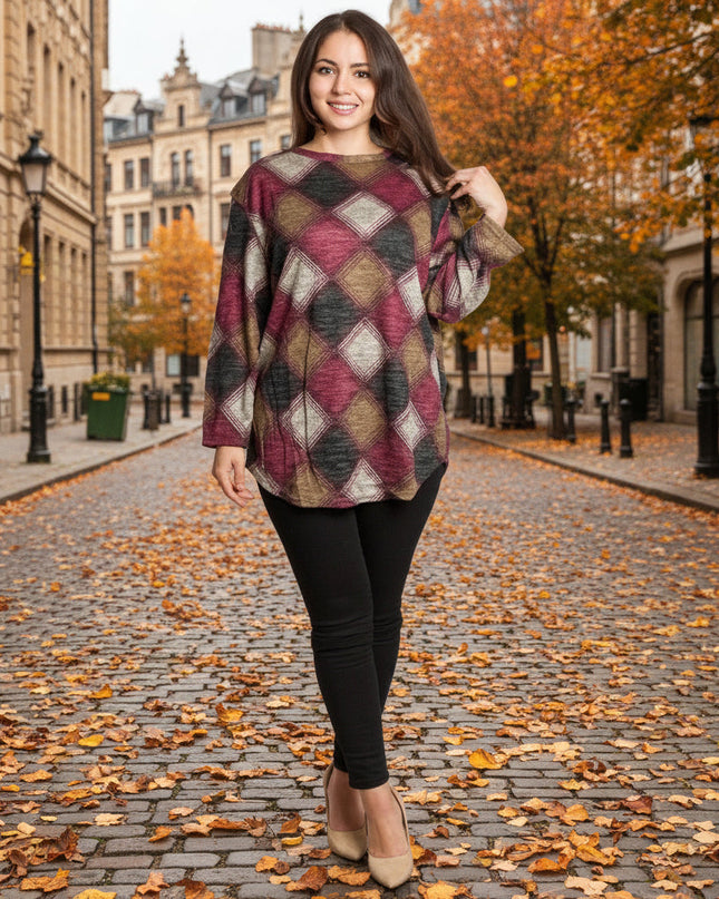 Γυναικεία πολύχρωμη τουνίκ σε μεγάλα μεγέθη
