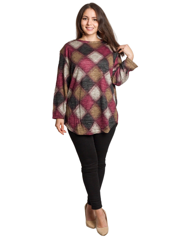 Γυναικεία πολύχρωμη τουνίκ σε μεγάλα μεγέθη
