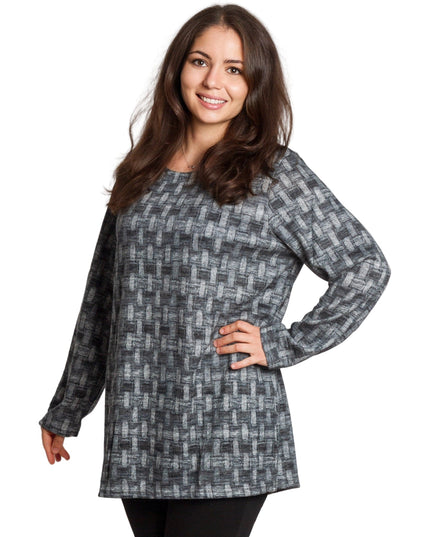 Γυναικεία ίσια τουνίκ με σχέδιο σε μεγάλα μεγέθη