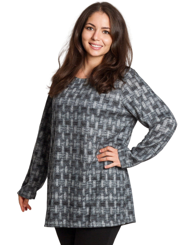 Γυναικεία ίσια τουνίκ με σχέδιο σε μεγάλα μεγέθη