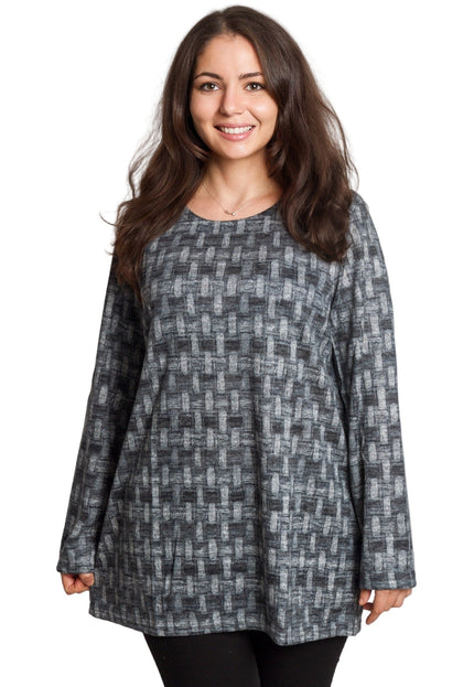 Γυναικεία ίσια τουνίκ με σχέδιο σε μεγάλα μεγέθη