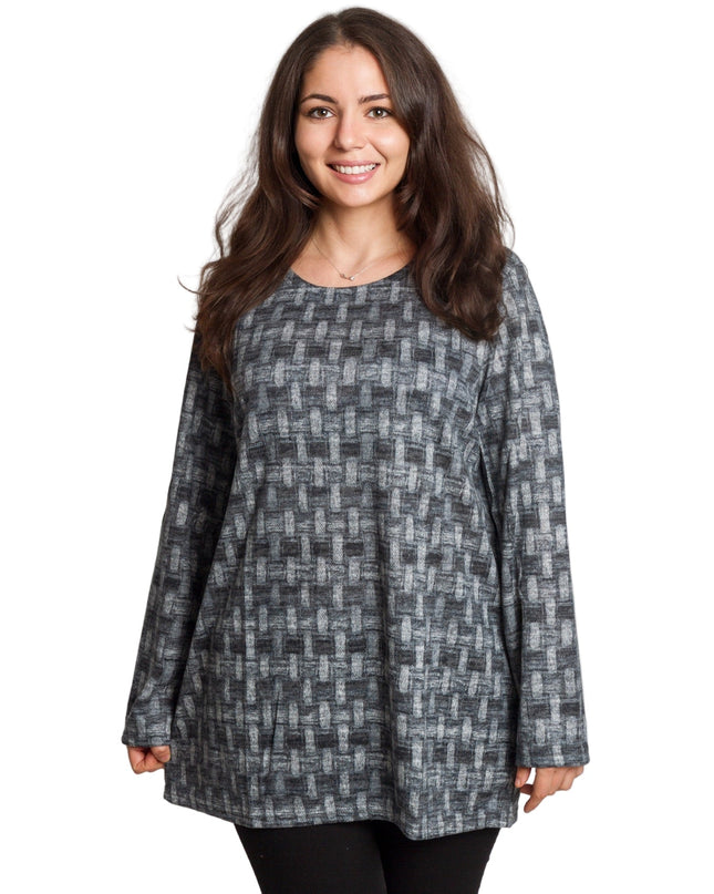 Γυναικεία ίσια τουνίκ με σχέδιο σε μεγάλα μεγέθη