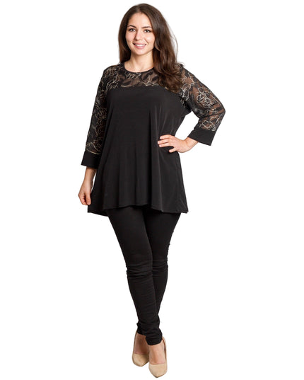 Μαύρη επίσημη τουνίκ με εντυπωσιακό κέντημα