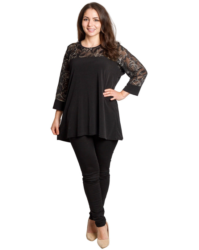 Μαύρη επίσημη τουνίκ με εντυπωσιακό κέντημα