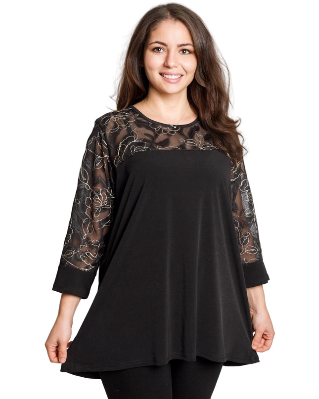 Μαύρη επίσημη τουνίκ με εντυπωσιακό κέντημα