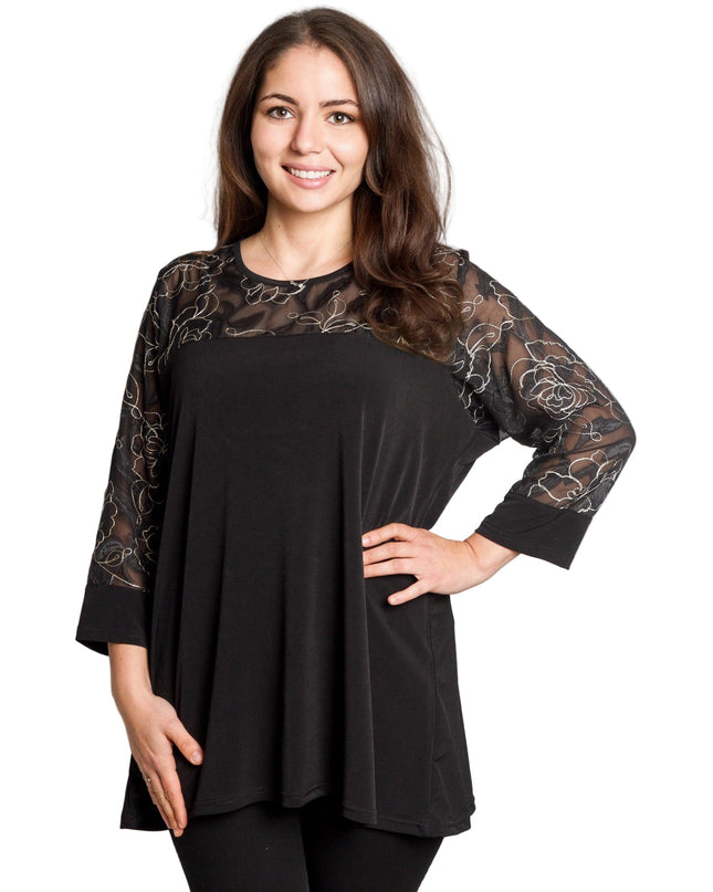 Μαύρη επίσημη τουνίκ με εντυπωσιακό κέντημα