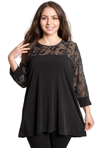 Μαύρη επίσημη τουνίκ με εντυπωσιακό κέντημα