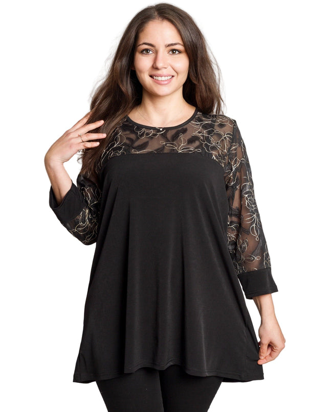 Μαύρη επίσημη τουνίκ με εντυπωσιακό κέντημα