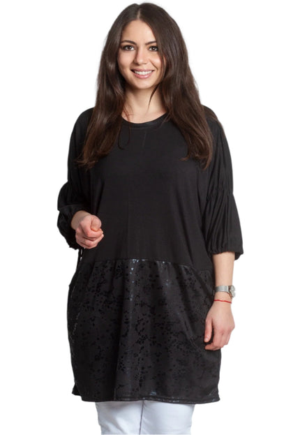 Κομψή Μαύρη Τουνίκ με  Κορδόνια