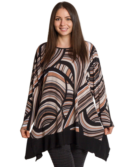 Μακριά φαρδιά πολύχρωμη τουνίκ σε μεγάλα μεγέθη