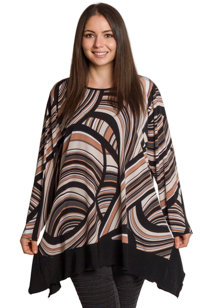 Μακριά φαρδιά πολύχρωμη τουνίκ σε μεγάλα μεγέθη