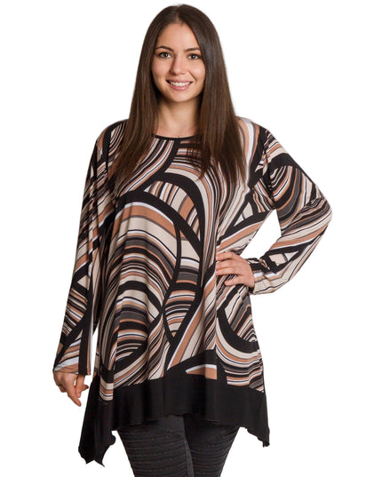Μακριά φαρδιά πολύχρωμη τουνίκ σε μεγάλα μεγέθη