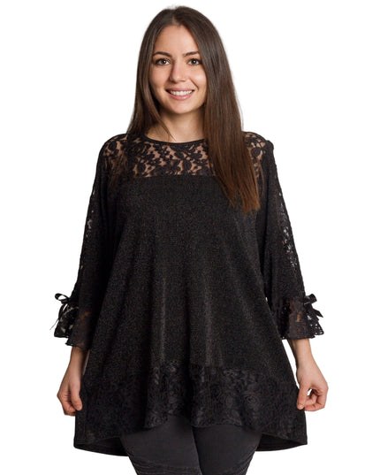 Εντυπωσιακή μαύρη τουνίκ με δαντέλα & άνετη γραμμή