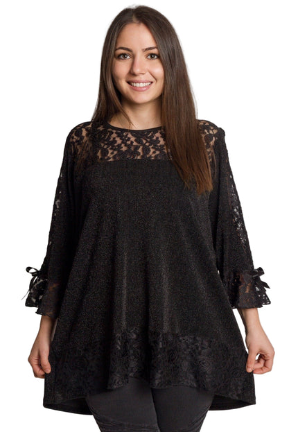 Εντυπωσιακή μαύρη τουνίκ με δαντέλα & άνετη γραμμή