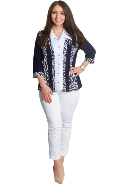 Επίσημο Πουκάμισο 3/4 Μανίκια Plus Size
