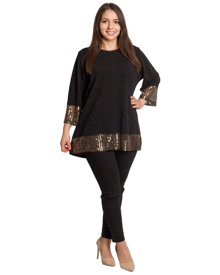 Επίσημη μαύρη τουνίκ με λαμπερές λεπτομέρειες