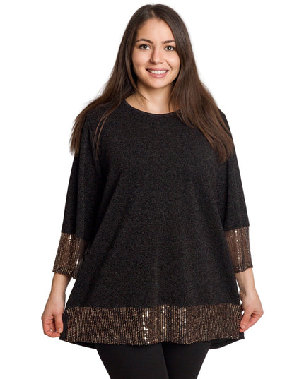 Επίσημη μαύρη τουνίκ με λαμπερές λεπτομέρειες