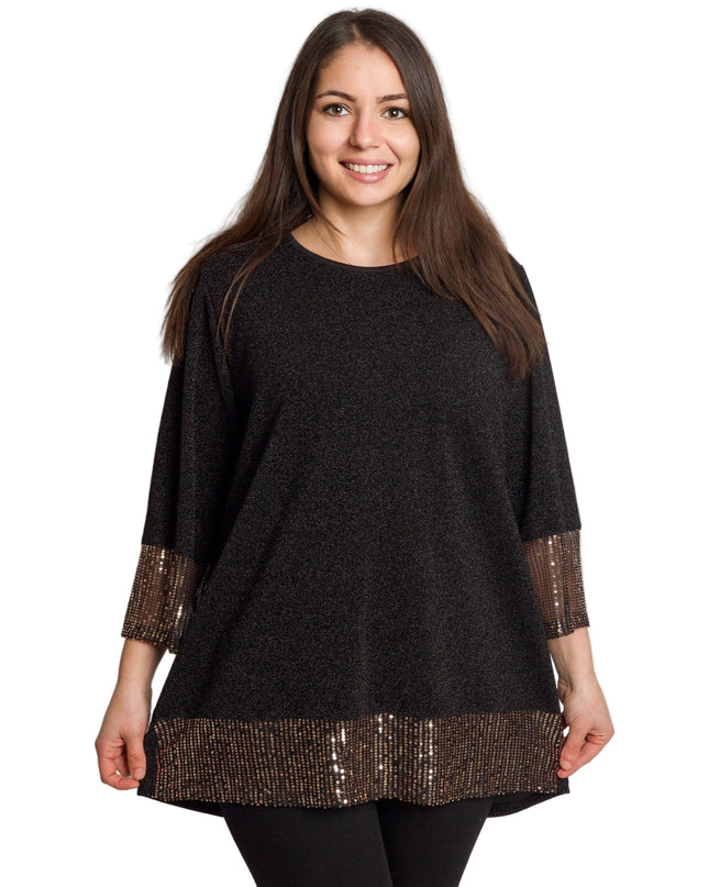 Επίσημη μαύρη τουνίκ με λαμπερές λεπτομέρειες