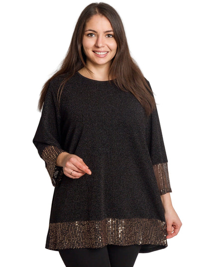 Επίσημη μαύρη τουνίκ με λαμπερές λεπτομέρειες