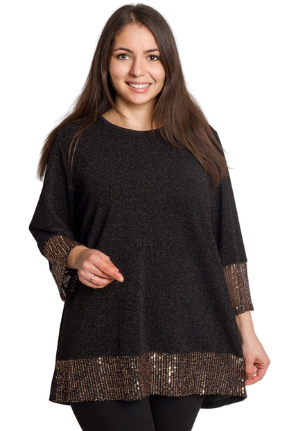 Επίσημη μαύρη τουνίκ με λαμπερές λεπτομέρειες