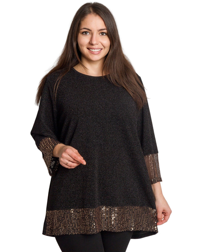 Επίσημη μαύρη τουνίκ με λαμπερές λεπτομέρειες