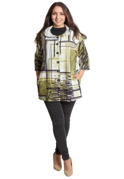 Ζακέτα με κουκούλα - 7/8 μανίκι - 3XL, 4XL, 5XL, 6XL - Όλες οι εποχές
