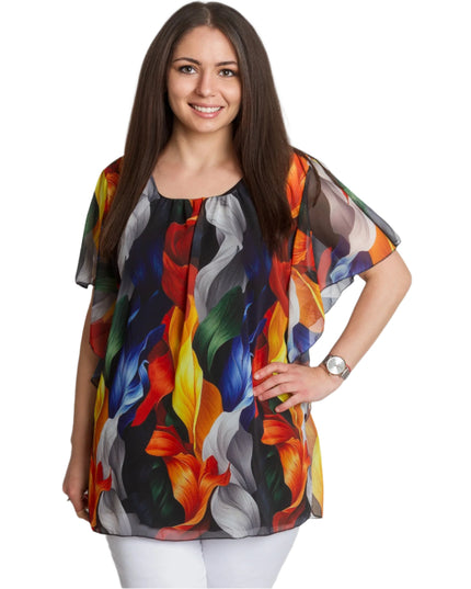 Αέρινη Τουνίκ με Πολύχρωμο Σχέδιο