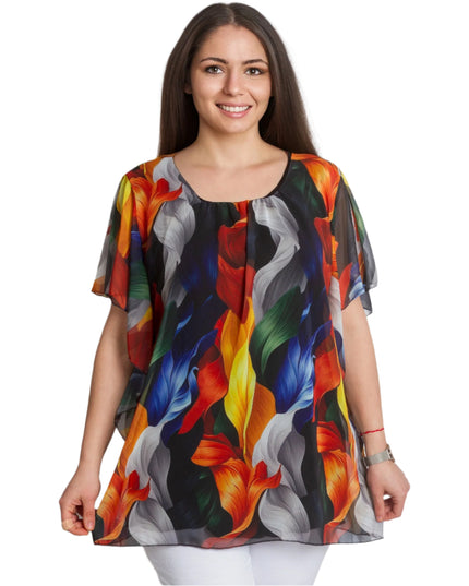 Αέρινη Τουνίκ με Πολύχρωμο Σχέδιο