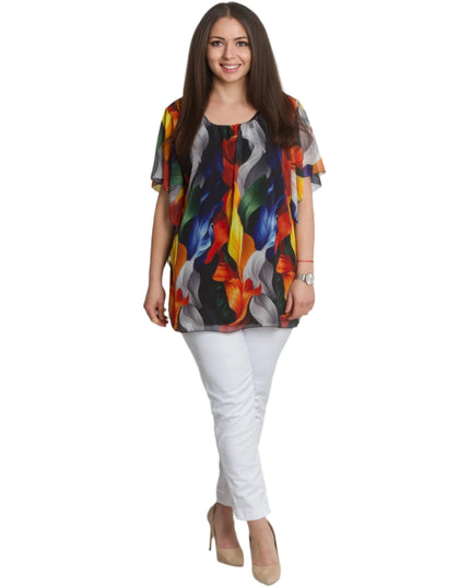 Αέρινη Τουνίκ με Πολύχρωμο Σχέδιο