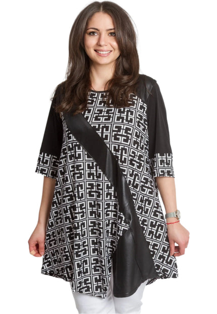 Μακριά Τουνίκ με 3/4 Μανίκια και Γεωμετρικό Σχέδιο