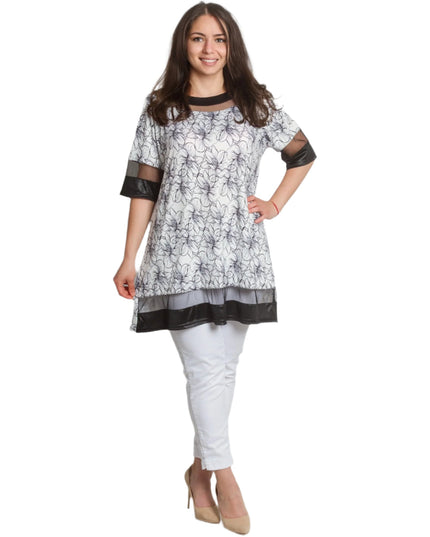 Μάξι Τουνίκ με Φλοράλ Σχέδιο και Δικτυωτά Στοιχεία