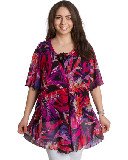 Κομψή Τουνίκ plus size με Εντυπωσιακό Φλοράλ Σχέδιο