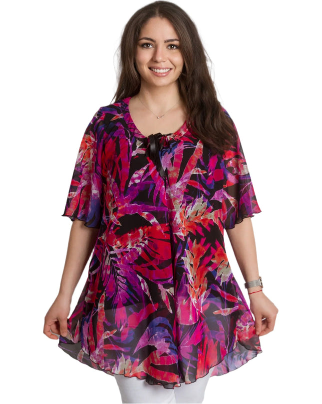 Κομψή Τουνίκ plus size με Εντυπωσιακό Φλοράλ Σχέδιο