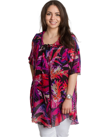 Κομψή Τουνίκ plus size με Εντυπωσιακό Φλοράλ Σχέδιο